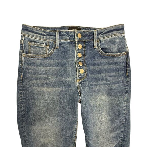 Driftwood Gizelle Tapered Leg Cropped Jeans Women Size 27 Exposed Button Front - Picture 2 of 11